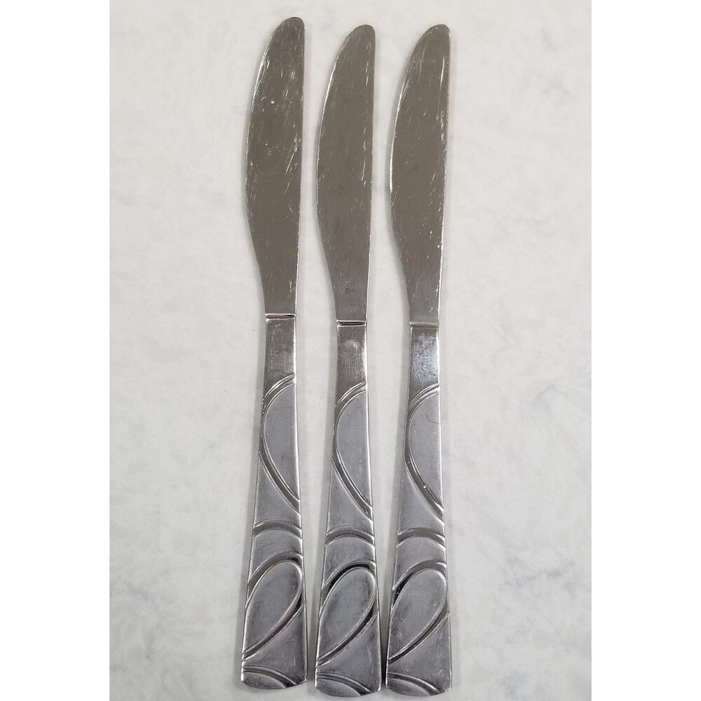 Cambridge Silversmiths Sasha Sand Dinner Knives Set of 3 Replacement Stainless